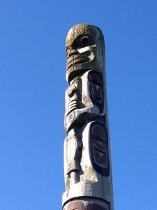 Totem poles at Cradle Point in Victoria, where the 1st Nation families would set the cribs & cradles of their children on the water, to ensure a long healthy life